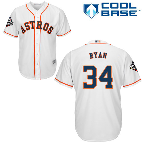 Houston Astros #34 Nolan Ryan White Cool Base 2019 World Series Bound Stitched Youth Jersey Youth cheap jerseys for sale - CheapJerseys.Shop