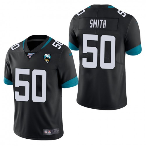 Jacksonville Jaguars #50 Telvin Smith Black 25th Anniversary Vapor Limited Stitched 100th Season Jersey Men's cheap jerseys for sale - CheapJerseys.Shop
