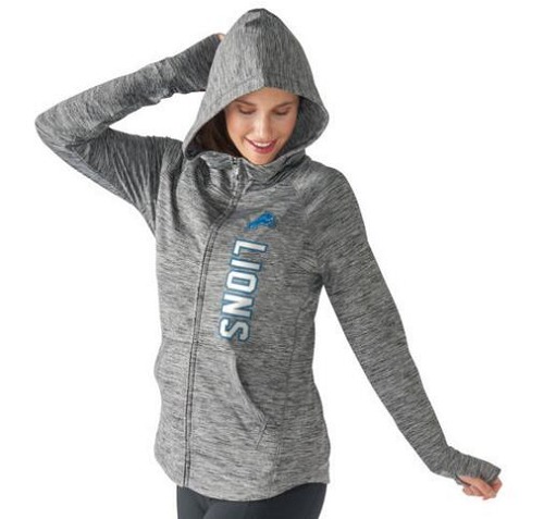 Women's Detroit Lions G-III 4Her By Carl Banks Recovery Full-Zip Hoodie Heathered Gray cheap jerseys for sale - CheapJerseys.Shop
