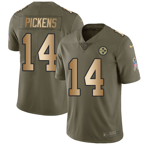 Steelers #14 George Pickens Olive/Gold Youth Stitched Limited 2017 Salute To Service Jersey cheap jerseys for sale - CheapJerseys.Shop