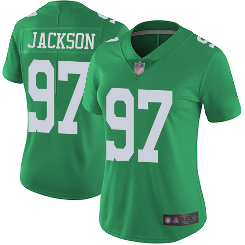 Philadelphia Eagles #97 Malik Jackson Green Women's Stitched Limited Rush Jersey Womens cheap jerseys for sale - CheapJerseys.Shop