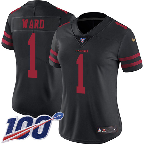 49ers #1 Jimmie Ward Black Alternate Women's Stitched 100th Season Vapor Limited Jersey cheap jerseys for sale - CheapJerseys.Shop