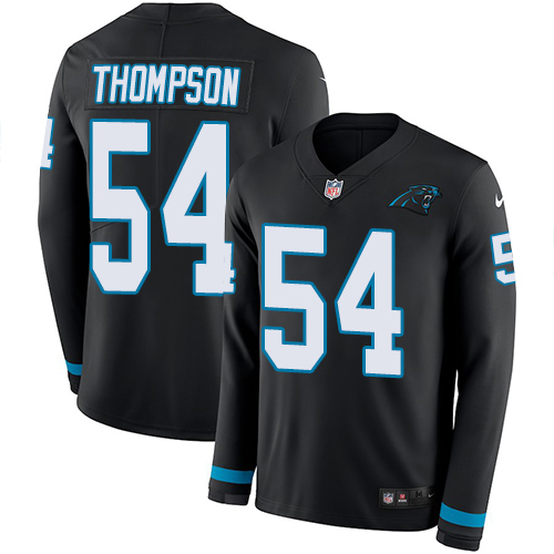 Carolina Panthers #54 Shaq Thompson Black Team Color Men's Stitched Limited Therma Long Sleeve Jersey Men's cheap jerseys for sale - CheapJerseys.Shop