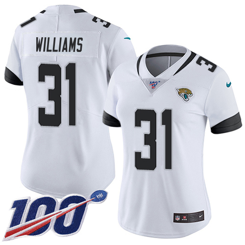 Jaguars #31 Darious Williams White Women's Stitched 100th Season Vapor Untouchable Limited Jersey cheap jerseys for sale - CheapJerseys.Shop