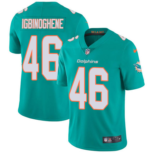 Miami Dolphins #46 Noah Igbinoghene Aqua Green Team Color Men's Stitched Vapor Untouchable Limited Jersey Men's cheap jerseys for sale - CheapJerseys.Shop