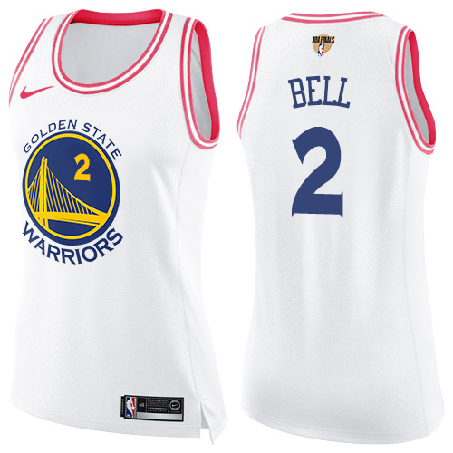 Golden State Warriors #2 Jordan Bell White/Pink The Finals Patch Womens Swingman Fashion Jersey Womens cheap jerseys for sale - CheapJerseys.Shop