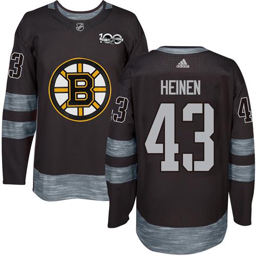 Boston Bruins #43 Danton Heinen Black 1917-2017 100th Anniversary Stitched Jersey Men's cheap jerseys for sale - CheapJerseys.Shop