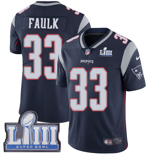 New England Patriots #33 Kevin Faulk Navy Blue Team Color Super Bowl LIII Bound Men's Stitched Vapor Untouchable Limited Jersey Men's cheap jerseys for sale - CheapJerseys.Shop