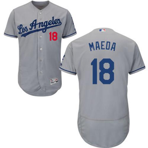 Los Angeles Dodgers #18 Kenta Maeda Grey Flexbase Authentic Collection Stitched Jersey Men's cheap jerseys for sale - CheapJerseys.Shop