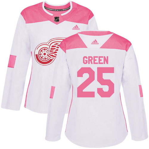 Detroit Red Wings #25 Mike Green White/Pink Authentic Fashion Women's Stitched Jersey Womens cheap jerseys for sale - CheapJerseys.Shop