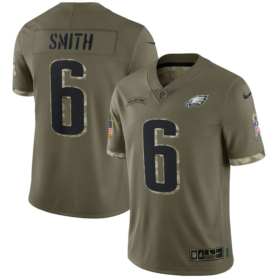 Philadelphia Eagles #6 Devonta Smith Men's 2022 Salute To Service Limited Jersey - Olive cheap jerseys for sale - CheapJerseys.Shop