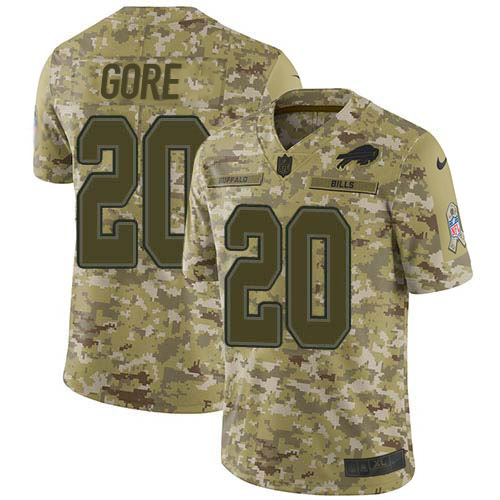 Buffalo Bills #20 Frank Gore Camo Men's Stitched Limited 2018 Salute To Service Jersey Men's cheap jerseys for sale - CheapJerseys.Shop