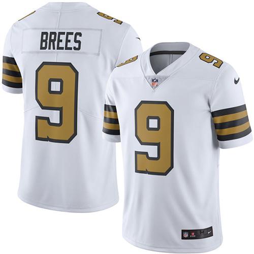 Saints #9 Drew Brees White Men's Stitched Limited Rush Jersey cheap jerseys for sale - CheapJerseys.Shop