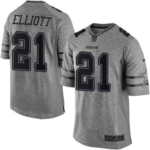 Cowboys #21 Ezekiel Elliott Gray Men's Stitched Limited Gridiron Gray Jersey cheap jerseys for sale - CheapJerseys.Shop