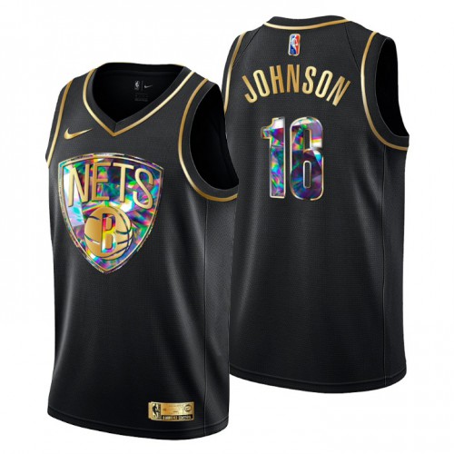 Brooklyn Brooklyn Nets #16 James Johnson Mens Golden Edition Diamond Logo 2021/22 Swingman Jersey - Black Mens cheap jerseys for sale - CheapJerseys.Shop