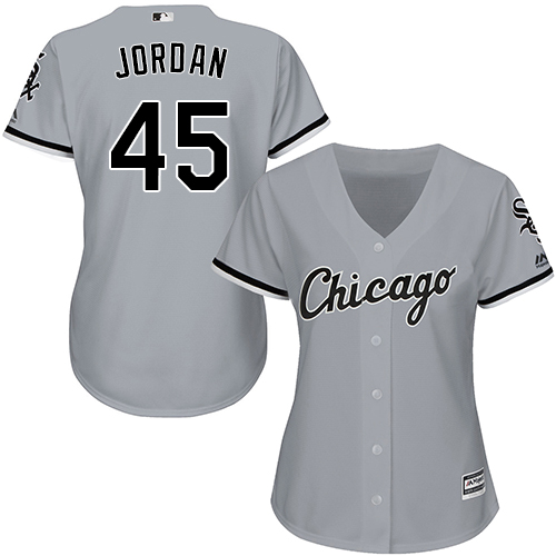 Chicago White Sox #45 Michael Jordan Grey Road Women's Stitched Jersey Womens cheap jerseys for sale - CheapJerseys.Shop