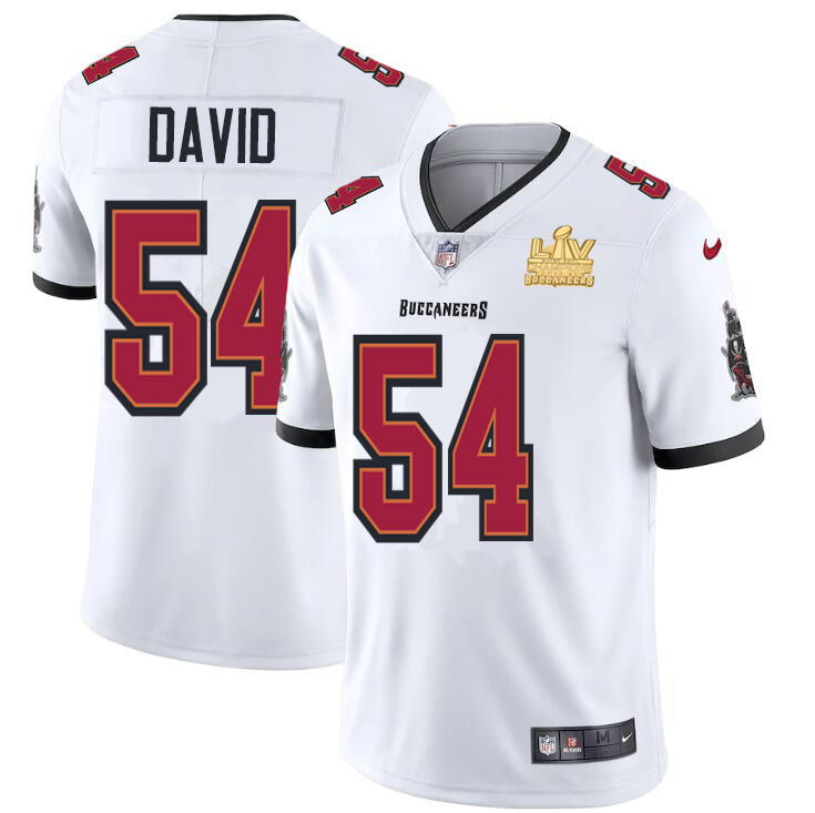 Tampa Bay Buccaneers #54 Lavonte David Men's Super Bowl LV Champions Patch White Vapor Limited Jersey cheap jerseys for sale - CheapJerseys.Shop