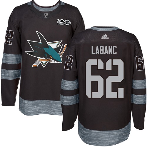 San Jose Sharks #62 Kevin Labanc Black 1917-2017 100th Anniversary Stitched Jersey Men's cheap jerseys for sale - CheapJerseys.Shop
