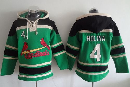 Cardinals #4 Yadier Molina Green Sawyer Hooded Sweatshirt Hoodie cheap jerseys for sale - CheapJerseys.Shop