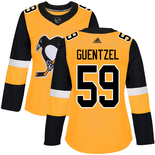 Pittsburgh Penguins #59 Jake Guentzel Gold Alternate Authentic Women's Stitched Jersey Womens cheap jerseys for sale - CheapJerseys.Shop