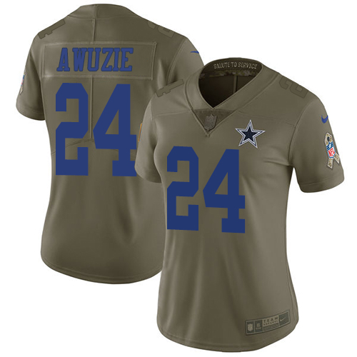Dallas Cowboys #24 Chidobe Awuzie Olive Women's Stitched Limited 2017 Salute to Service Jersey Womens cheap jerseys for sale - CheapJerseys.Shop