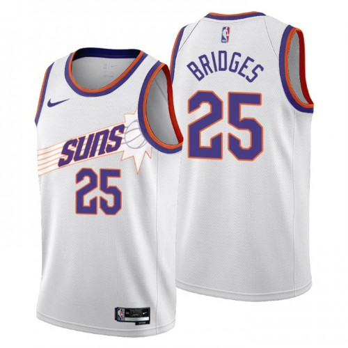 Phoenix Suns #25 Mikal Bridges Mens 2022-23 City Edition Jersey - Cherry Blossom White Mens cheap jerseys for sale - CheapJerseys.Shop