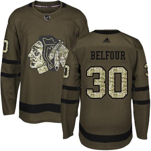 Chicago Blackhawks #30 ED Belfour Green Salute to Service Stitched Jersey Men's cheap jerseys for sale - CheapJerseys.Shop