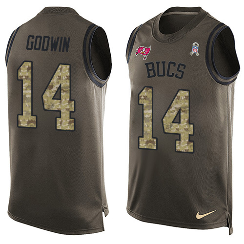 Buccaneers #14 Chris Godwin Green Men's Stitched Limited Salute To Service Tank Top Jersey cheap jerseys for sale - CheapJerseys.Shop