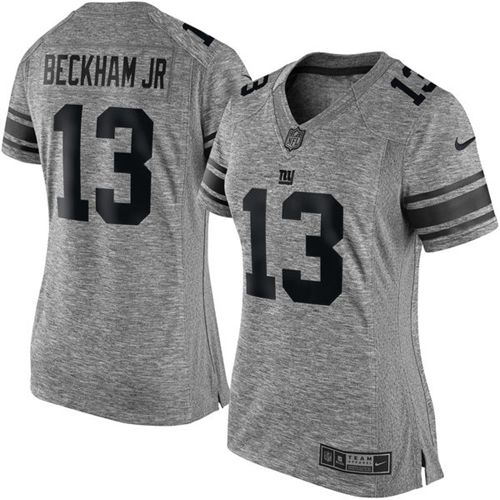 New York Giants #13 Odell Beckham Jr Gray Women's Stitched Limited Gridiron Gray Jersey Womens cheap jerseys for sale - CheapJerseys.Shop