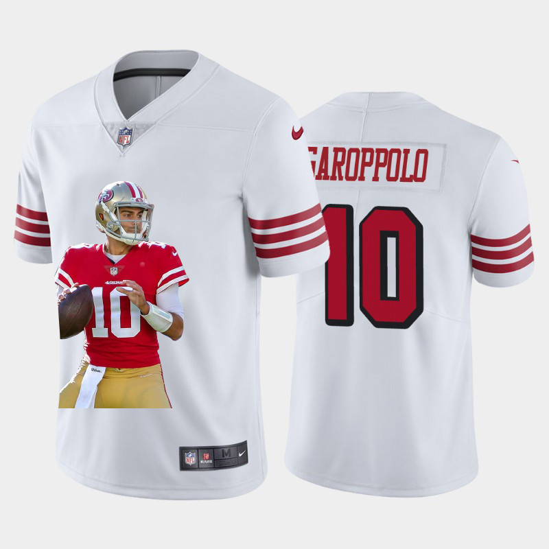 San Francisco 49ers #10 Jimmy Garoppolo Team Hero Rush Vapor Limited Jersey White cheap jerseys for sale - CheapJerseys.Shop