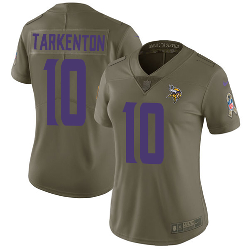 Vikings #10 Fran Tarkenton Olive Women's Stitched Limited 2017 Salute To Service Jersey cheap jerseys for sale - CheapJerseys.Shop