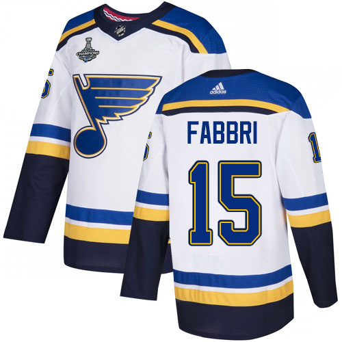 St. Louis Blues #15 Robby Fabbri White Road Authentic 2019 Stanley Cup Champions Stitched Jersey Men's cheap jerseys for sale - CheapJerseys.Shop