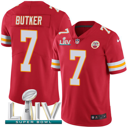 Chiefs #7 Harrison Butker Red Super Bowl LIV 2020 Team Color Men's Stitched Vapor Untouchable Limited Jersey cheap jerseys for sale - CheapJerseys.Shop