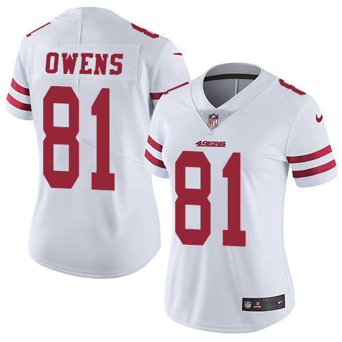 San Francisco 49ers #81 Terrell Owens White Women's Stitched Vapor Untouchable Limited Jersey Womens cheap jerseys for sale - CheapJerseys.Shop
