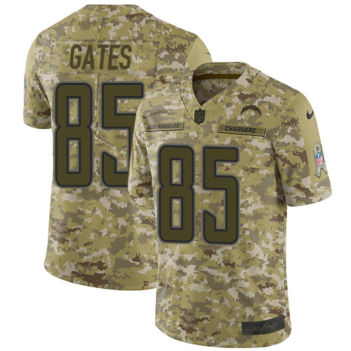 Los Angeles Chargers #85 Antonio Gates Camo Men's Stitched Limited 2018 Salute To Service Jersey Men's cheap jerseys for sale - CheapJerseys.Shop