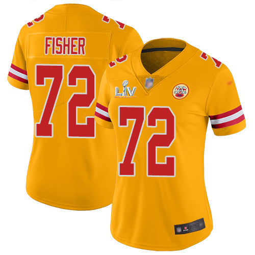 Kansas City Chiefs #72 Eric Fisher Gold Women's Super Bowl LV Bound Stitched Limited Inverted Legend Jersey Womens cheap jerseys for sale - CheapJerseys.Shop