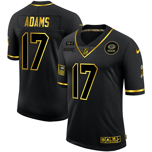 Green Bay Packers #17 Davante Adams Men's 2020 Salute To Service Golden Limited Jersey Black cheap jerseys for sale - CheapJerseys.Shop