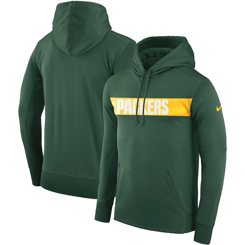 Men's Green Bay Packers Green Sideline Team Performance Pullover Hoodie cheap jerseys for sale - CheapJerseys.Shop