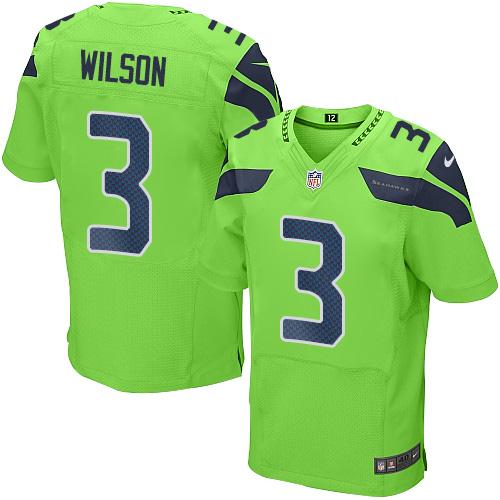 Seattle Seahawks #3 Russell Wilson Green Men's Stitched Elite Rush Jersey Men's cheap jerseys for sale - CheapJerseys.Shop