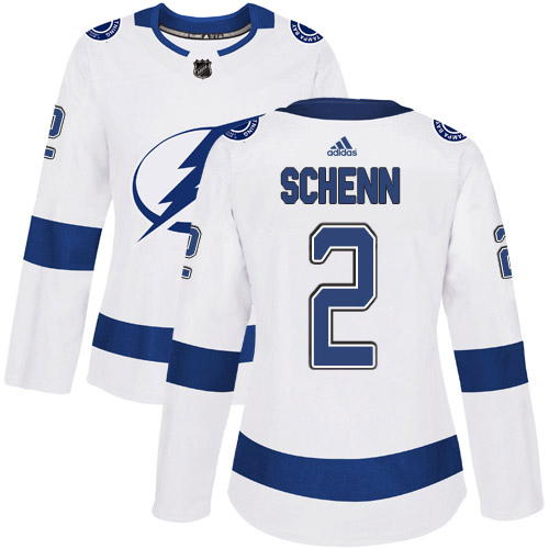 Tampa Bay Lightning #2 Luke Schenn White Road Authentic Women's Stitched Jersey Womens cheap jerseys for sale - CheapJerseys.Shop