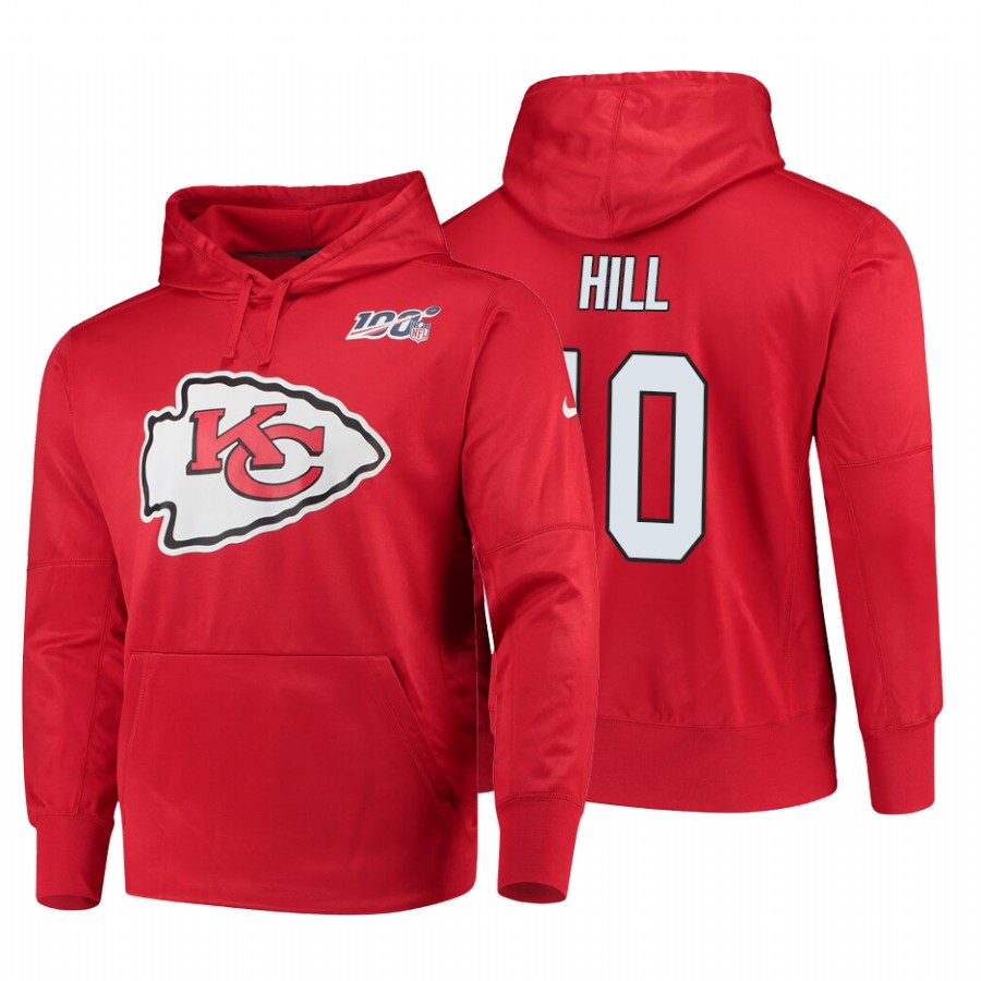 Kansas City Chiefs #10 Tyreek Hill 100 Primary Logo Circuit Name & Number Pullover Hoodie Red cheap jerseys for sale - CheapJerseys.Shop