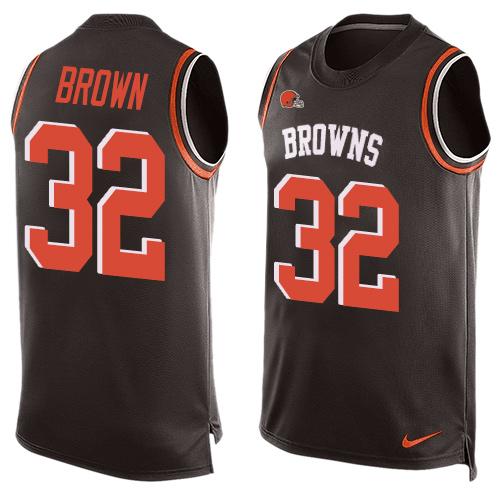Browns #32 Jim Brown Brown Team Color Men's Stitched Limited Tank Top Jersey cheap jerseys for sale - CheapJerseys.Shop