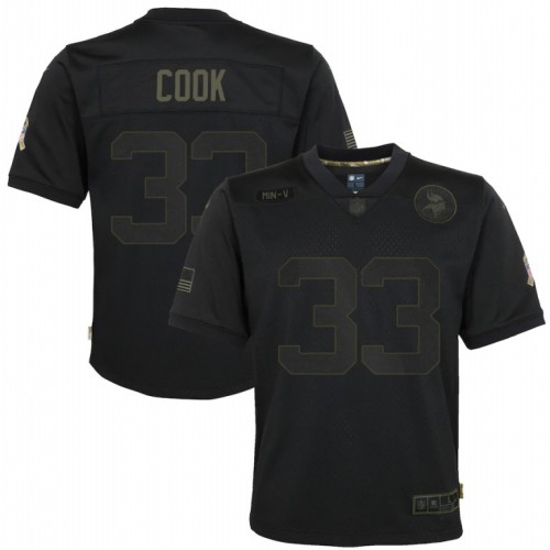 Minnesota Minnesota Vikings #33 Dalvin Cook Youth 2020 Salute to Service Game Jersey Black Youth cheap jerseys for sale - CheapJerseys.Shop