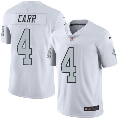 Raiders #4 Derek Carr White Youth Stitched Limited Rush Jersey cheap jerseys for sale - CheapJerseys.Shop