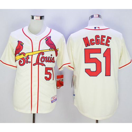 St.Louis Cardinals #51 Willie McGee Cream Cool Base Stitched Jersey Men's cheap jerseys for sale - CheapJerseys.Shop