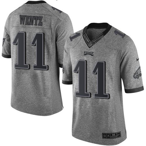 Philadelphia Eagles #11 Carson Wentz Gray Men's Stitched Limited Gridiron Gray Jersey Men's cheap jerseys for sale - CheapJerseys.Shop
