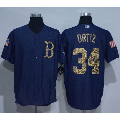 Boston Red Sox #34 David Ortiz Denim Blue Salute to Service Stitched Jersey Men's cheap jerseys for sale - CheapJerseys.Shop
