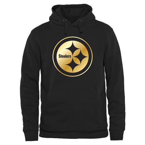 Men's Pittsburgh Steelers Pro Line Black Gold Collection Pullover Hoodie cheap jerseys for sale - CheapJerseys.Shop