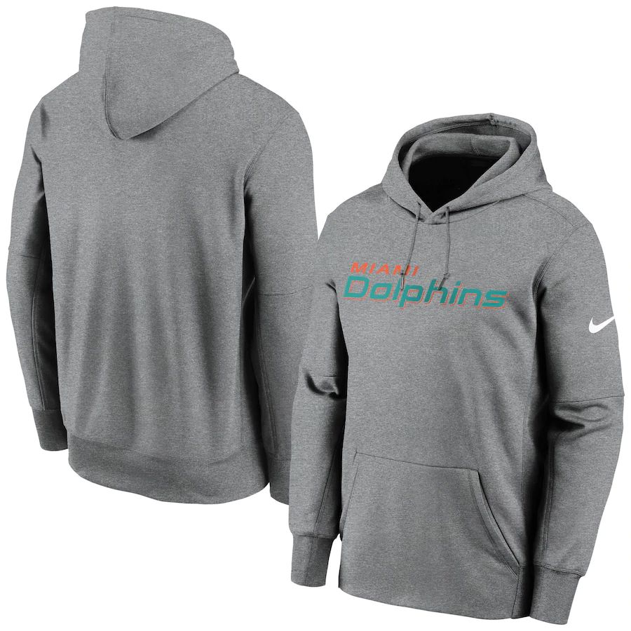Miami Dolphins Fan Gear Wordmark Performance Pullover Hoodie Heathered Charcoal cheap jerseys for sale - CheapJerseys.Shop