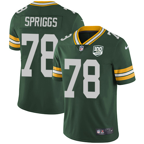 Green Bay Packers #78 Jason Spriggs Green Team Color Men's 100th Season Stitched Vapor Untouchable Limited Jersey Men's cheap jerseys for sale - CheapJerseys.Shop